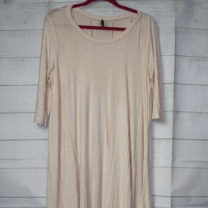 MOA Collection Womens Ivory Color Mid Sleeve Top Jersey Knit in 3XL New W/O Tags